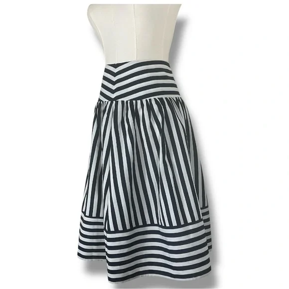 Anthropologie High Seas Skirt by Maeve Sz XS Blue and White Stripes NWT - Picture 4 of 16